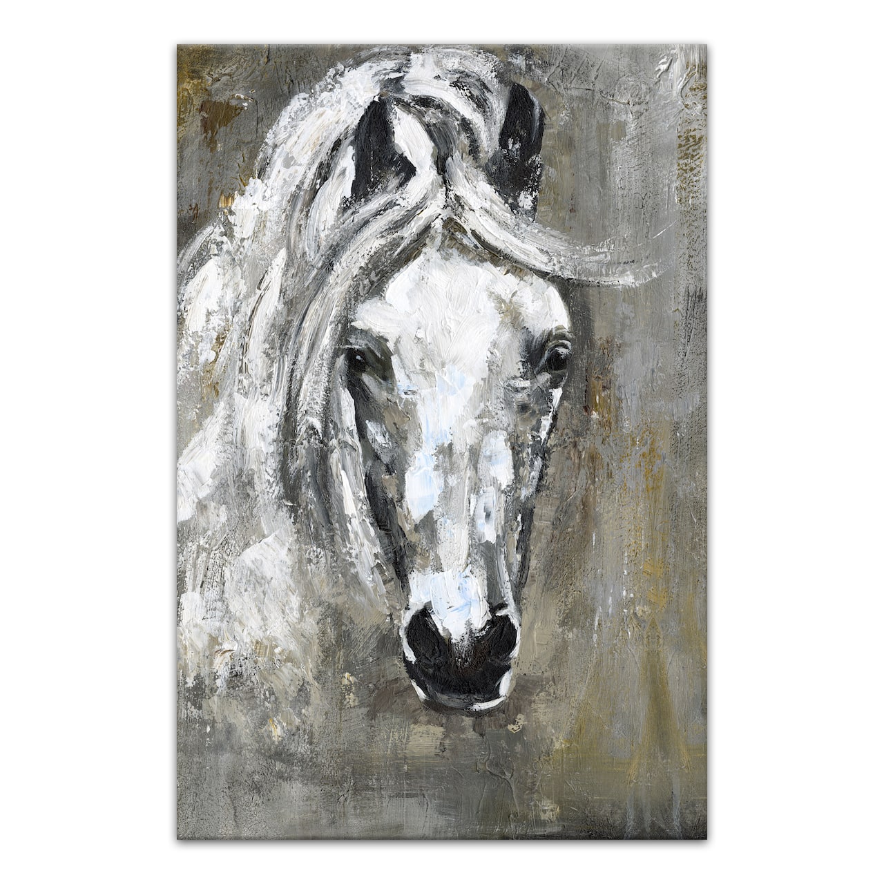 Natural Hand Painted Horse 24" x 36" Canvas Wall Art